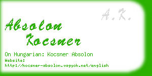 absolon kocsner business card